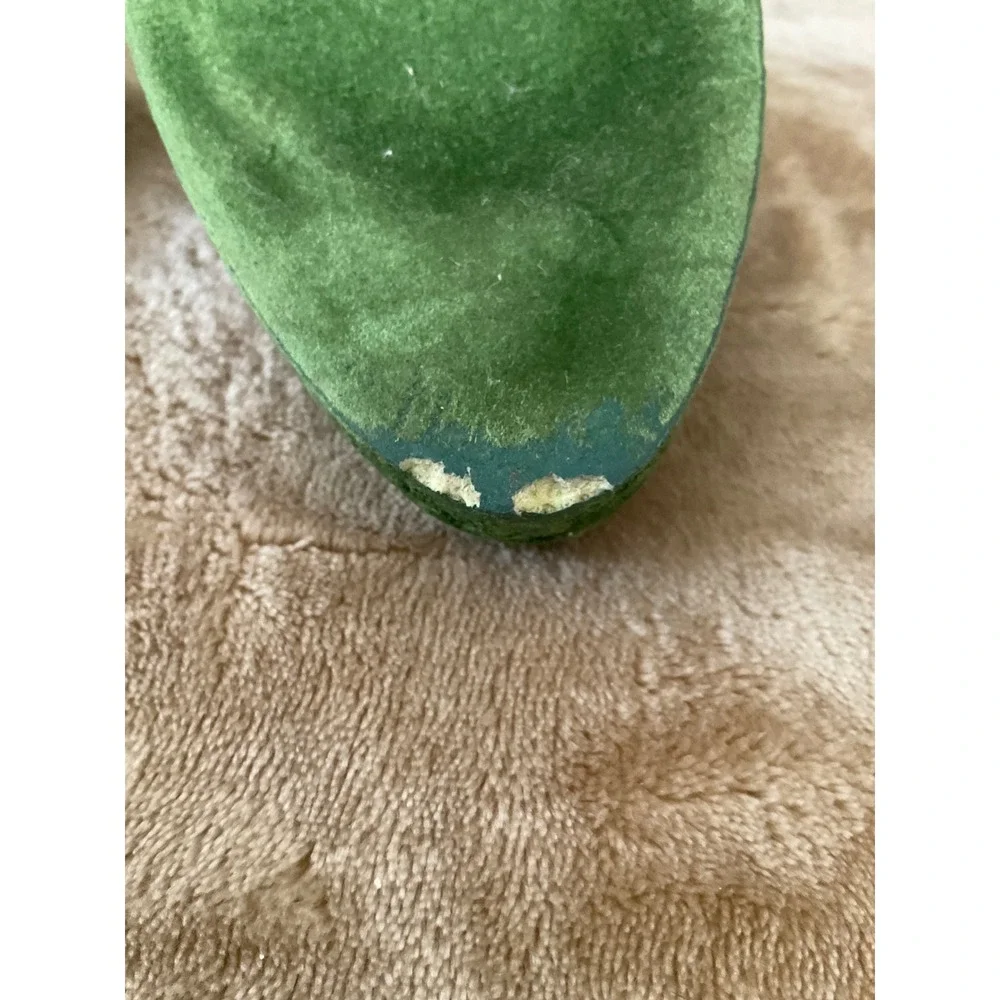 Harrods Green Velvet Flocked Shoe Trees Pair Size Medium Luxury Shapers